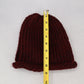 Red Maroon Cable Knit Y2K Vintage Handmade Winter Bucket Cozy Beanie Cap Hat