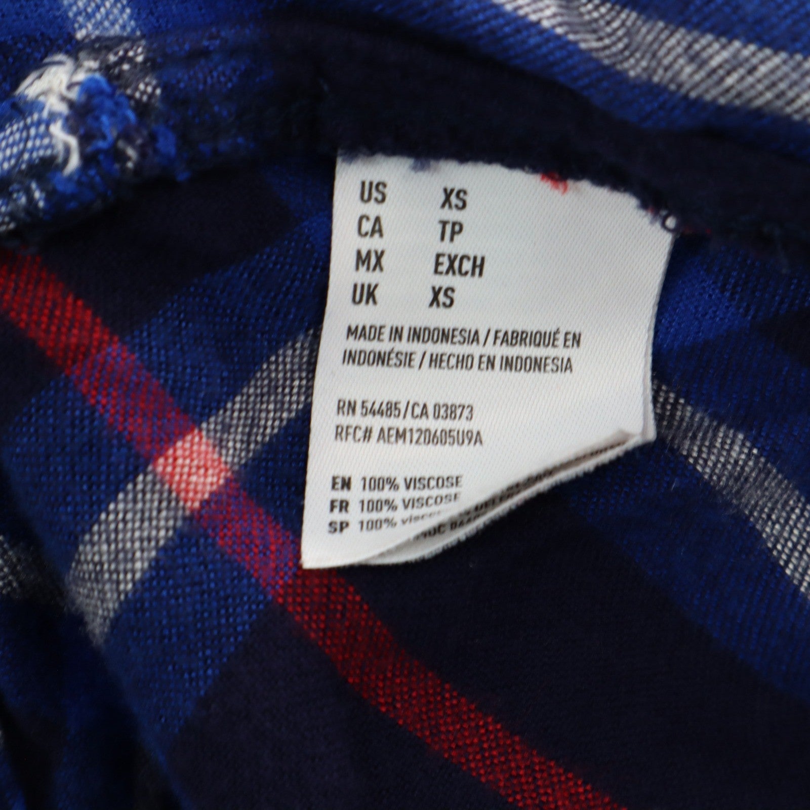 American Eagle Outfitters Boyfriend Fit Blue Flannel Plaid Lumberjack Rugged XS