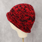 Red Crochet Cable Knit Black Skater Vintage Y2K Cottage Beanie Cap Hat OS
