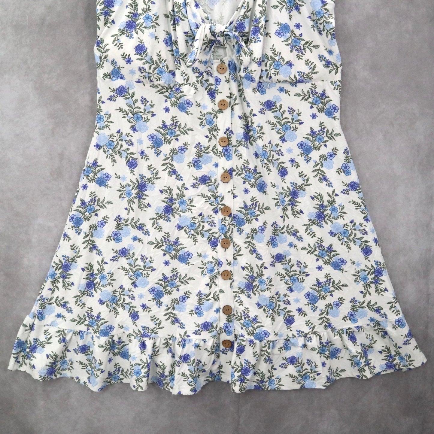 No Boundaries White Floral Fit Flare Boho Tie Ruffle Cap Sleeves Dress Plus XXL
