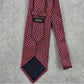 Barneys New York Red Floral Geometric 100% Silk Italy Men's Neck Tie