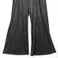 See and Be Seen Black Velvet Wide Leg Pants Glitter Stretch Trousers VTG Medium