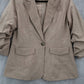 Democracy Tan Ruched Sleeve Business Casual Peak Suit Jacket Coat Blazer Medium