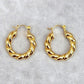 Gold Thick Spiral Hoop Hook Dangle Fashion Jewelry Earrings JB2-92