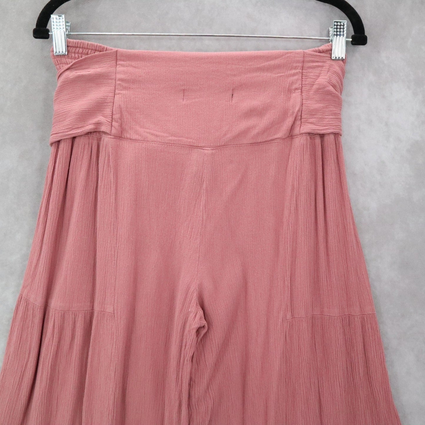 Rewash Pink Boho Wide Leg Palazzo Pants Flowy High Waist Tie Front M Medium