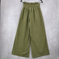 Green Wide Leg Boho Comfy Pull On Straight Leg High Rise Trousers Pant S Small