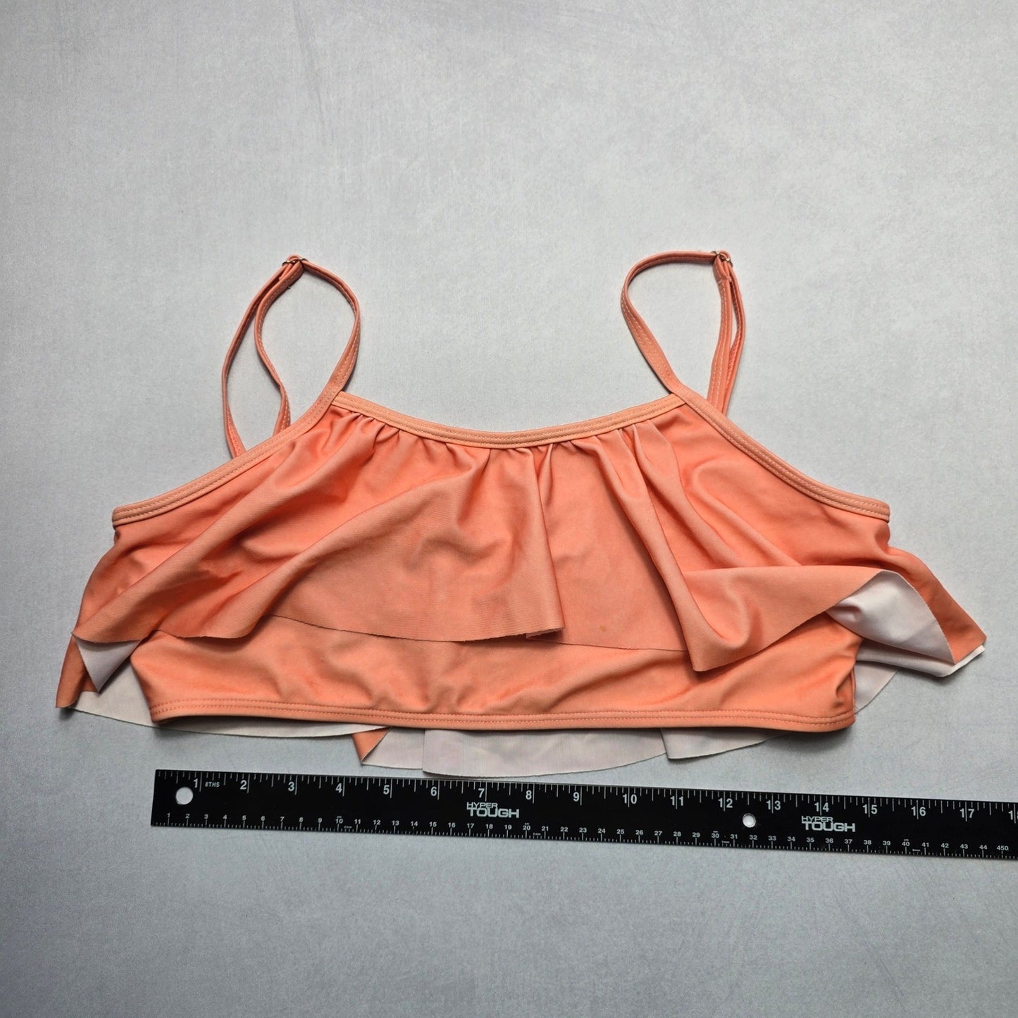Orange Cover Pull On Swim Boho Fun Sports Bra Beach Bralette Bikini Top L Large