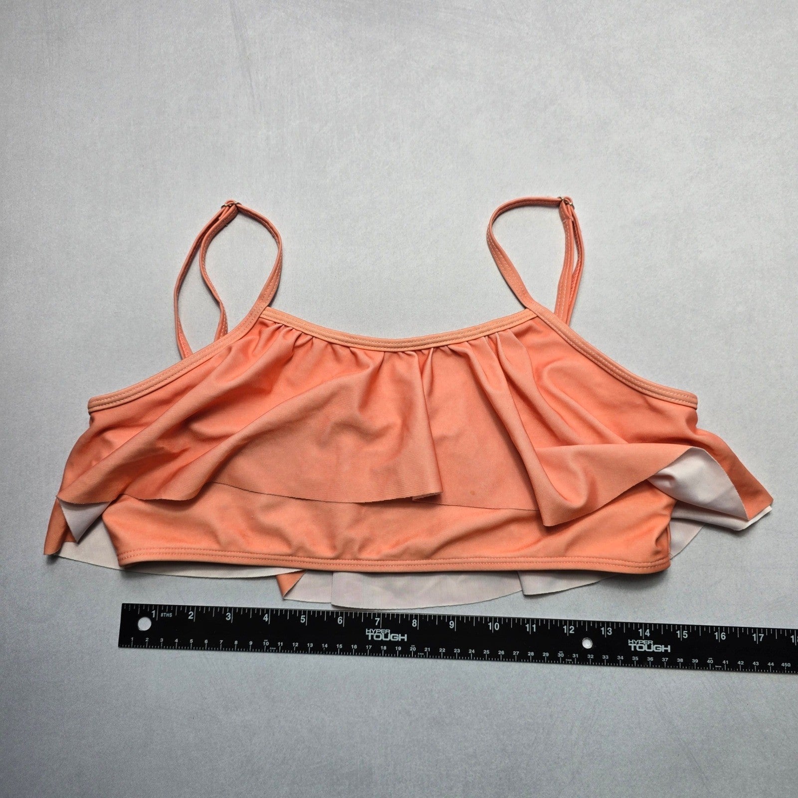 Orange Cover Pull On Swim Boho Fun Sports Bra Beach Bralette Bikini Top L Large