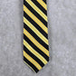 F/X Fusion Yellow Black Stripe Geometric 100% Silk Extra Long Mens Neck Tie NWOT