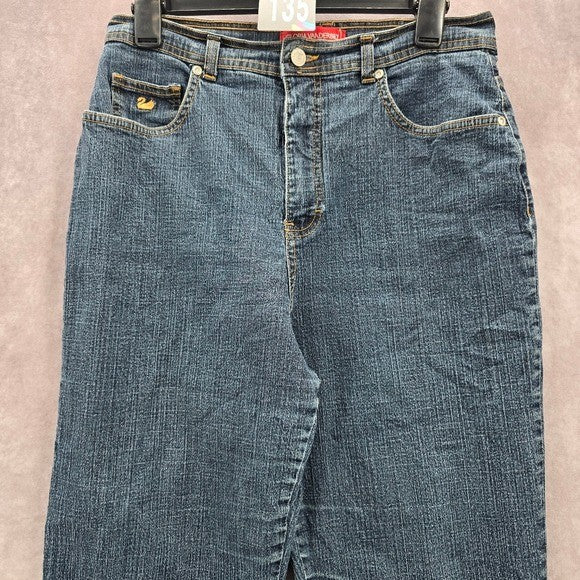 Gloria Vanderbilt Blue Medium Wash Straight Leg Denim Jeans Pants 12