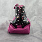 Tahari Purple Star Double Zipper Toiletries Snap Makeup Cosmetics Bag