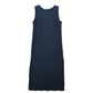 Aritzia Blue Ribbed Slit Sleeveless Midi Preppy Business Casual Cocktail Dress L