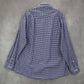 Tommy Hilfiger Blue Plaid Button Down Cotton Dress Slim Fit Shirt Mens Large