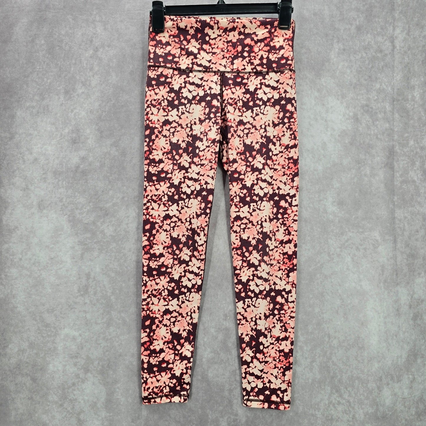 Aerie Chill Play Move Red Pink Floral Offline Ankle Leggings Pants Skinny Small