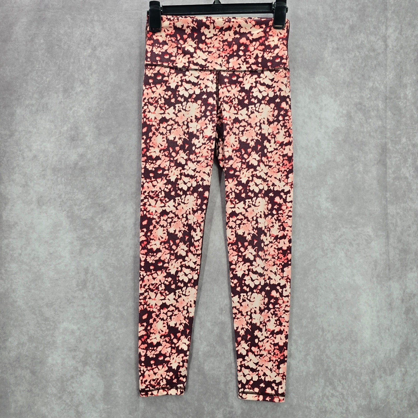 Aerie Chill Play Move Red Pink Floral Offline Ankle Leggings Pants Skinny Small