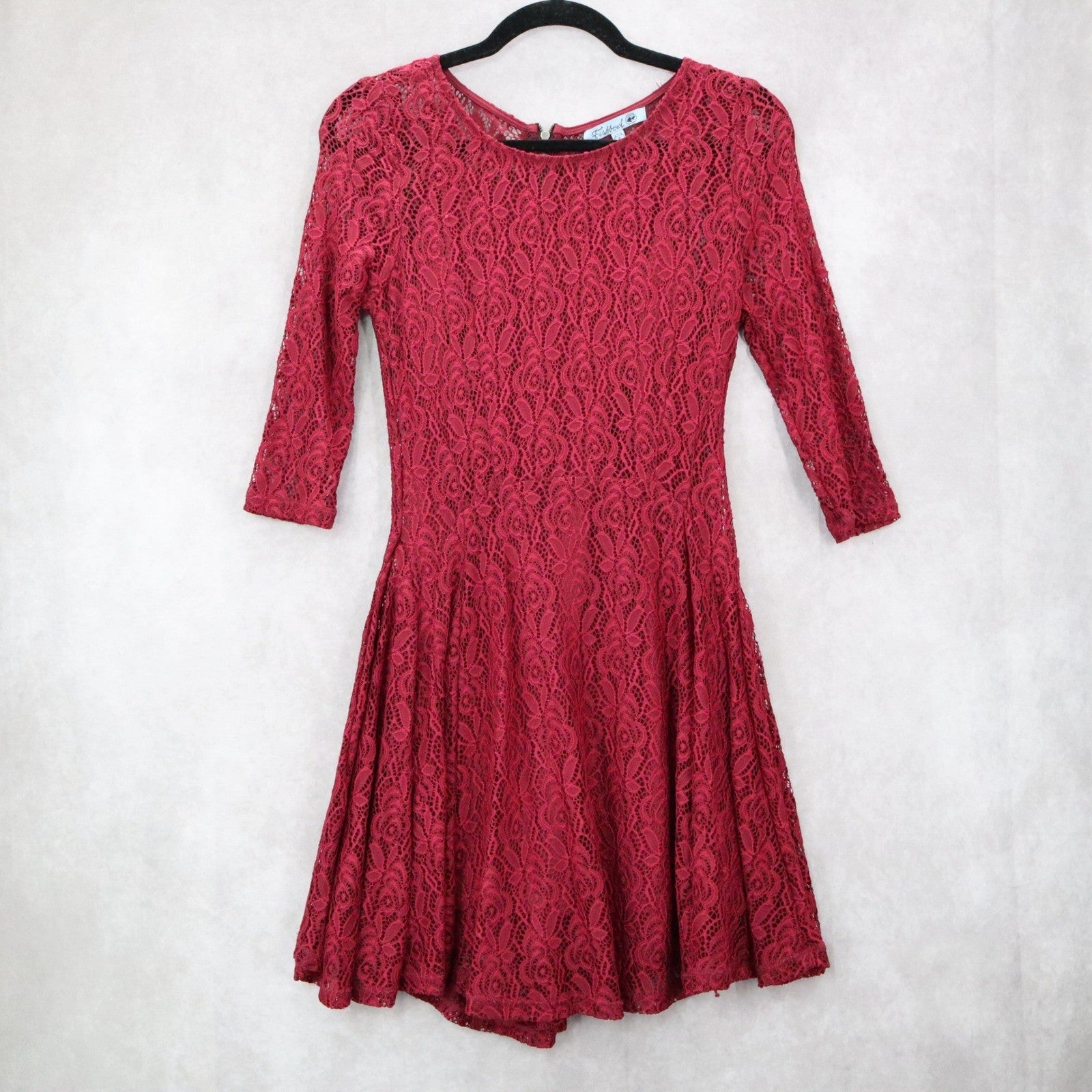 Fish Bowl Red Lace Skater Dress Fit Flare Cocktail Party Dress Elegant S Small