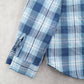 Teddi Blue Plaid Flannel Western Long Sleeve Button Up VTG College Petite Small