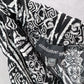 Ambiance Apparel Black White Harem Boho Geometric Print Tapered Pants L Large
