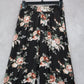 Copper Key Black Floral Wide Leg Pants Boho Palazzo High Waist Lounge VTG Small