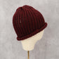 Red Maroon Cable Knit Y2K Vintage Handmade Winter Bucket Cozy Beanie Cap Hat