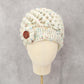 White Multi Cable Knit Flower Button Y2K Vintage Beanie Cap Hat
