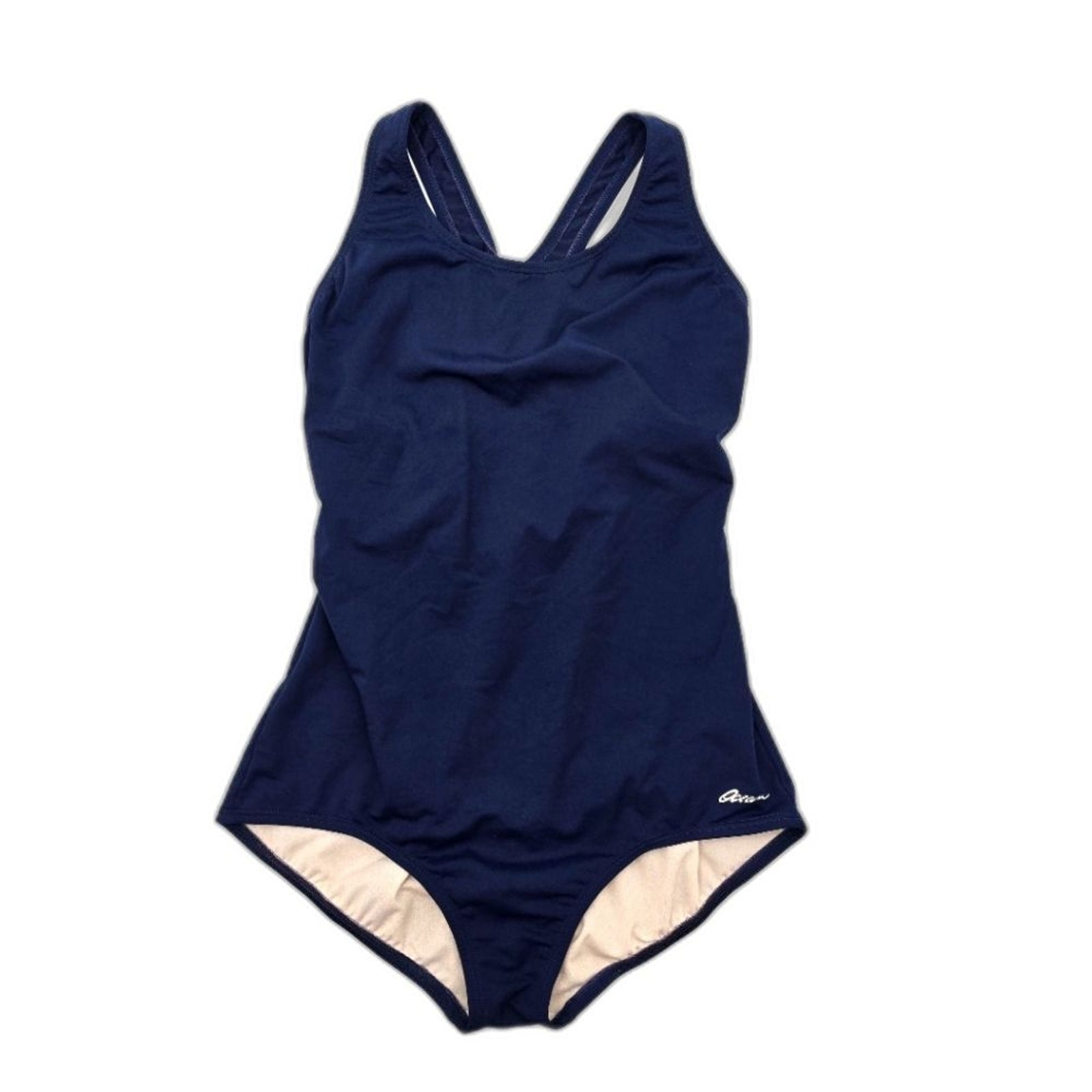 Ocean Aqua Shape Navy Blue One Piece Bathing Suit Swimwear Size 36/10