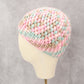Pink Crochet Cable Knit Y2K Vintage Cottage Cozy Beanie Cap Hat OS