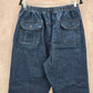Blue Elastic Waist Pull-On Stretch Straight Leg Denim Jeans Pants 4XL