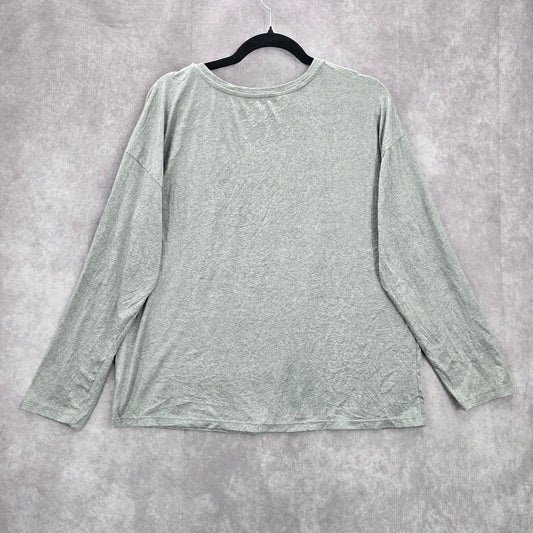 Gray Christmas Dog Cat Holiday Festival Relaxed Naughty Nice Print Top Medium