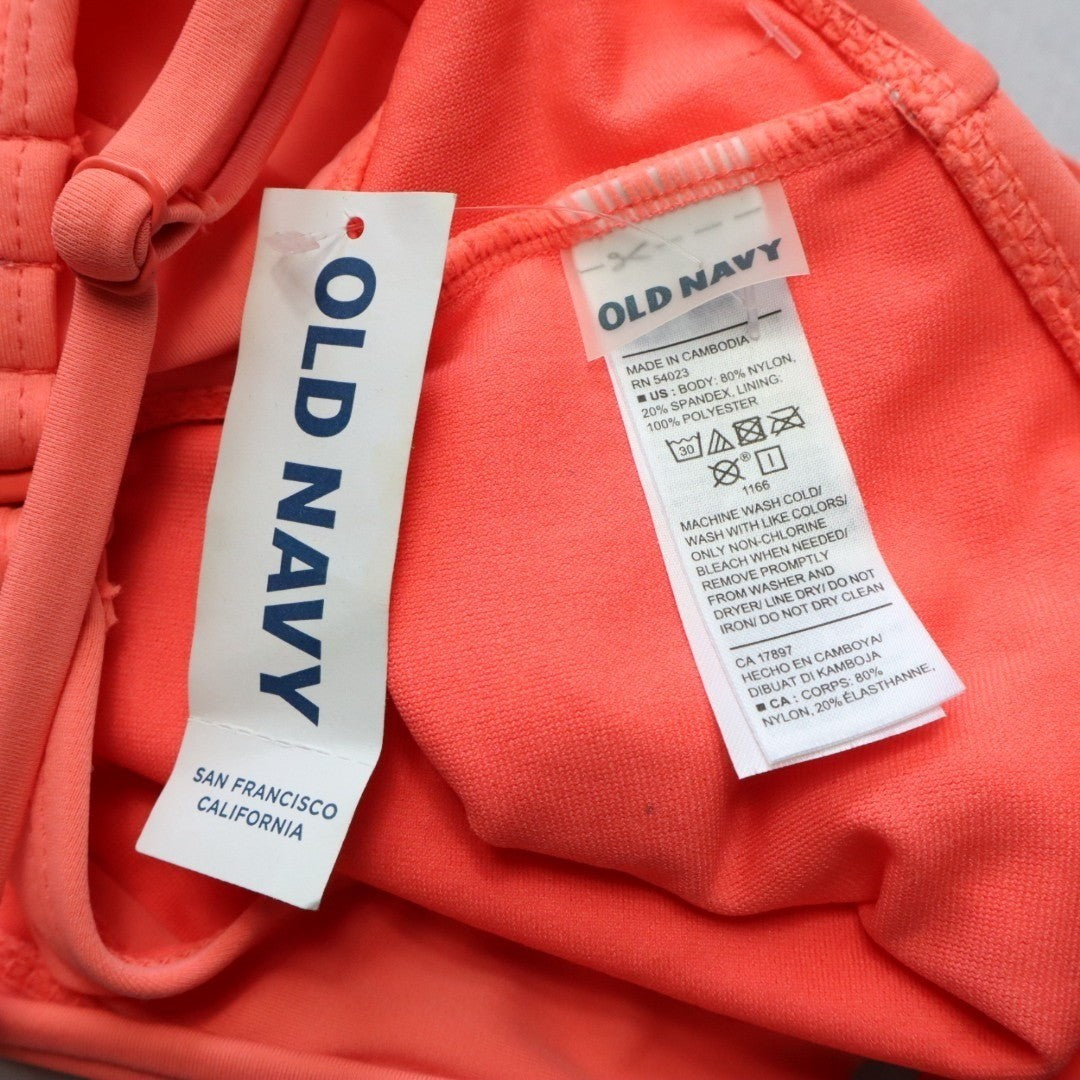 Old Navy Orange Cover Boho Swim Sports Bra Beach Bralette Bikini Top L Large
