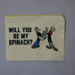 Will You Be By Spinach Popeyes Yellow Zipper Canvas Pouch Handmade Makeup Bag