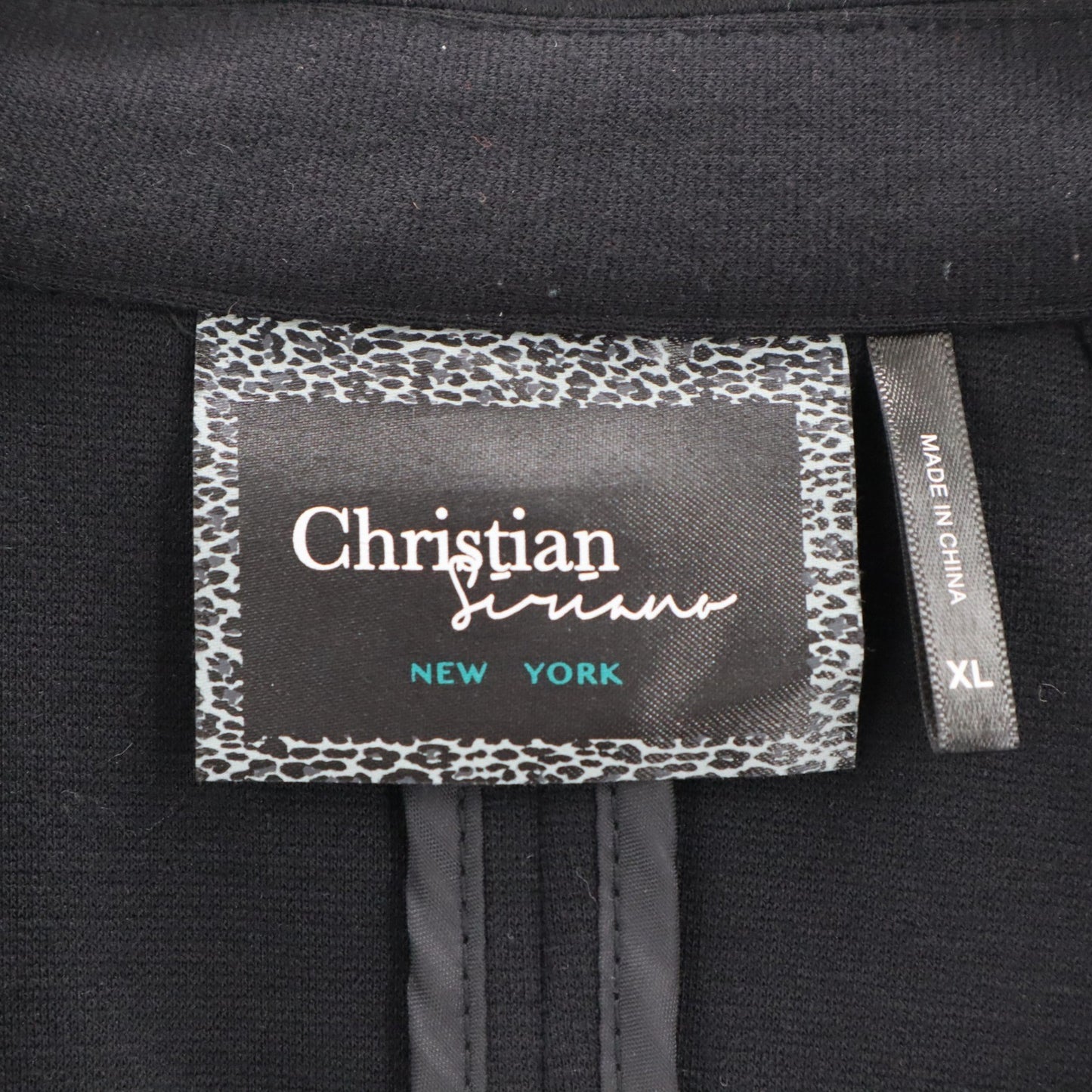 Christian Siriano Black Ruche Sleeves Notch Suit Coat Jacket Blazer Extra Large