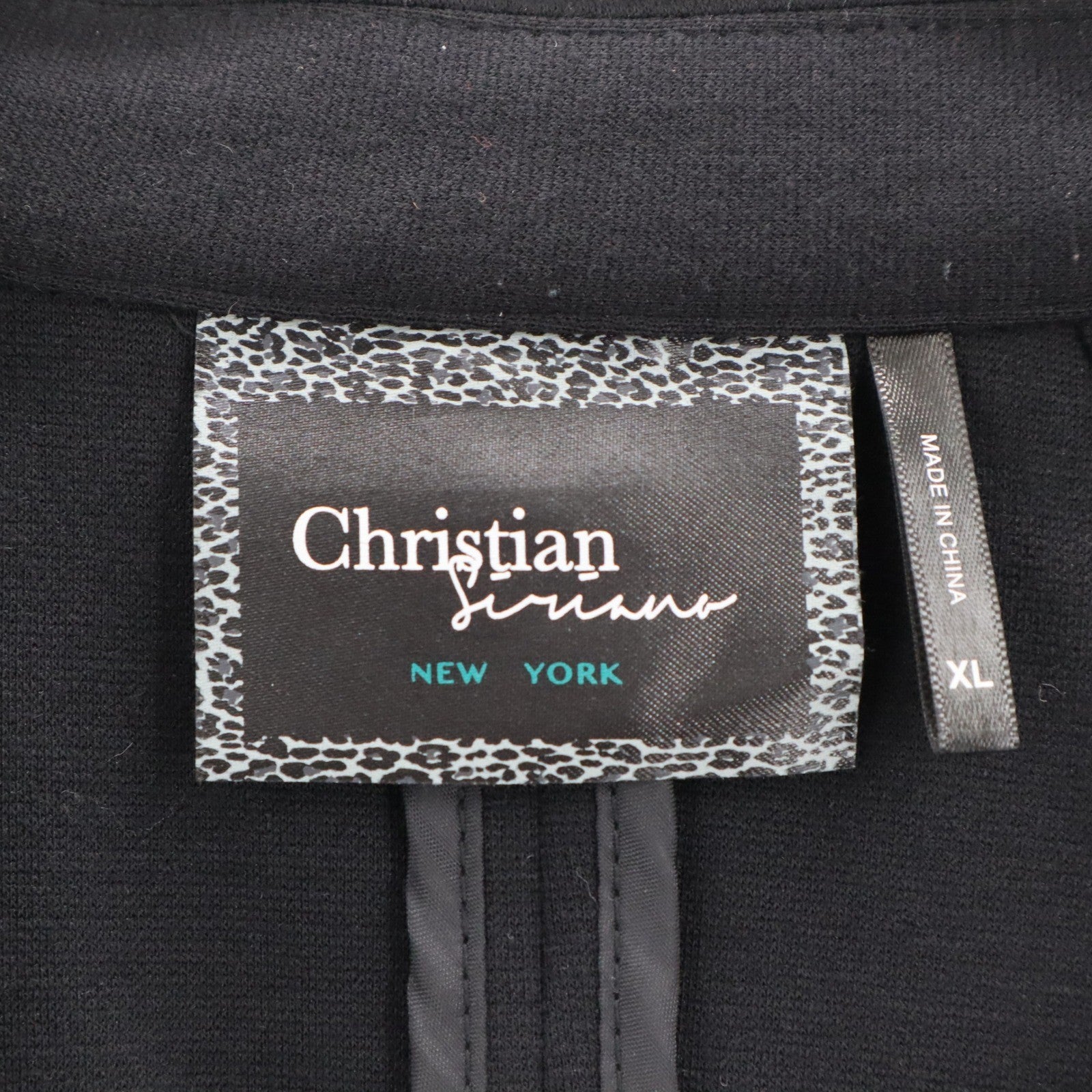 Christian Siriano Black Ruche Sleeves Notch Suit Coat Jacket Blazer Extra Large
