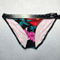 Nanette Lepore Black Floral Swim Beach Cheeky Flirty Boho Bikini Bottom L Large