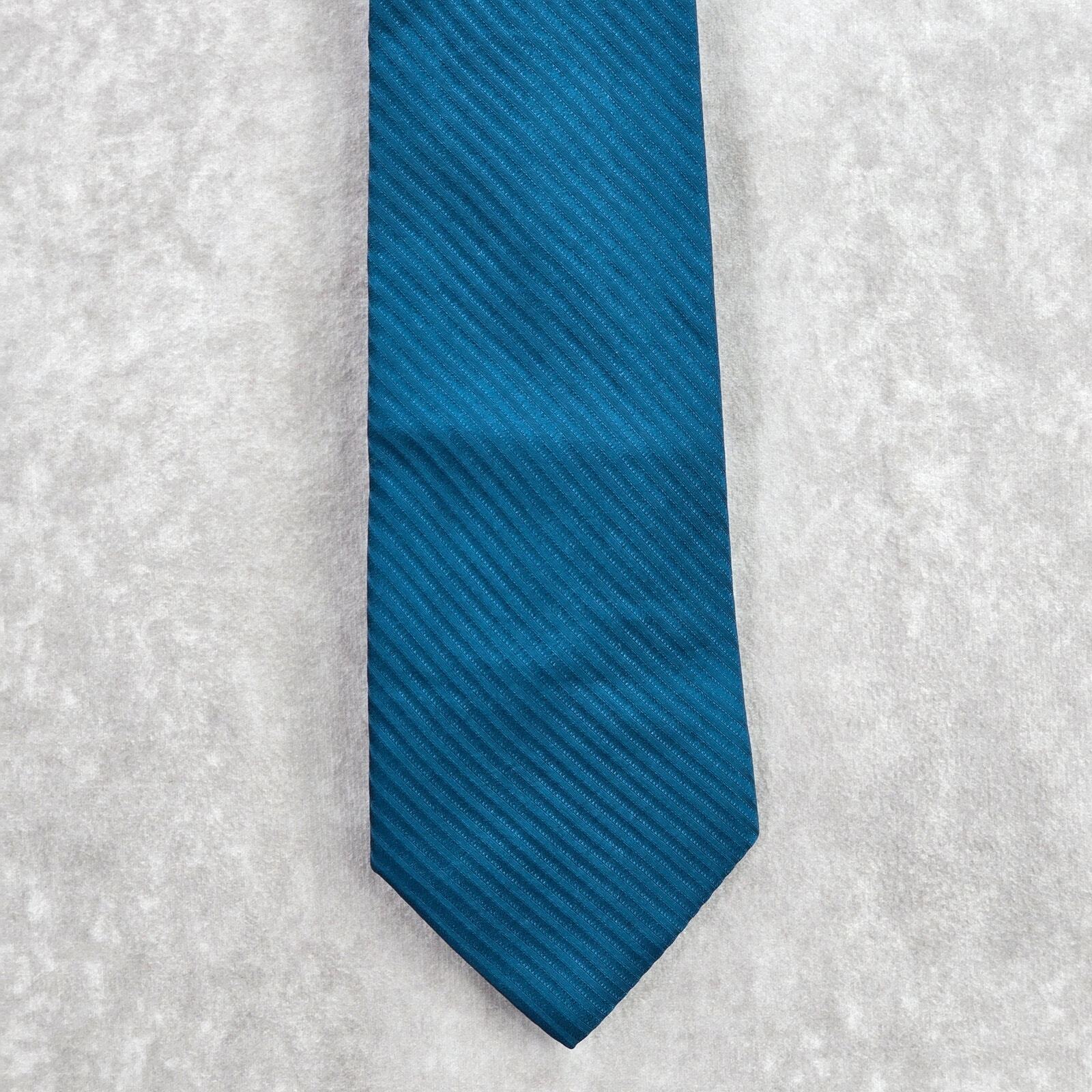 Croft & Barrow Blue Stripe Geometric Executive 100% Silk Repp Neck Tie Men's