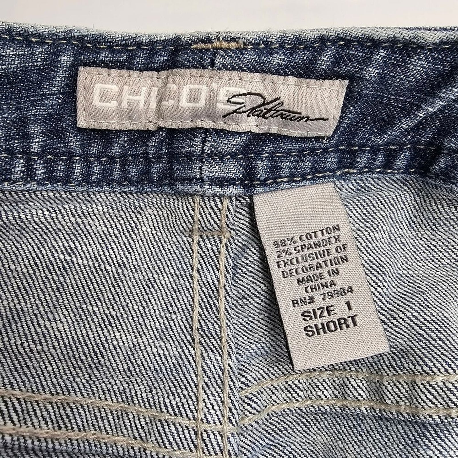 Chicos Blue Jeans Denim Pants Size 10 - 1 Short