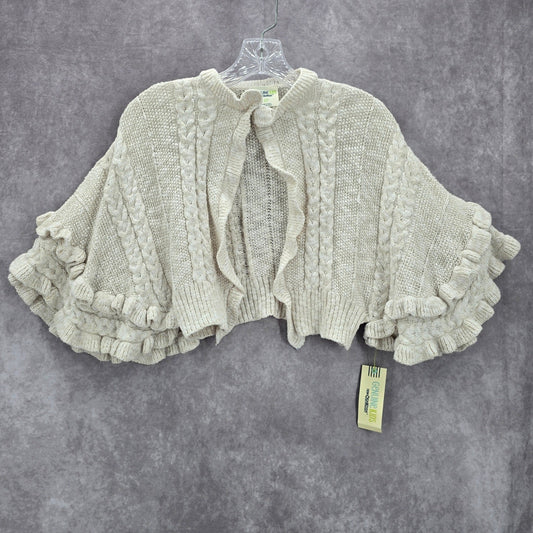 Oshkosh B'Gosh Vintage Knit White Ruffle  Poncho Cape Sweater Girls Toddle 3T