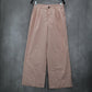 Pink Pleated Wide Leg Boho Preppy Straight Business Casual Trousers Pant L Large