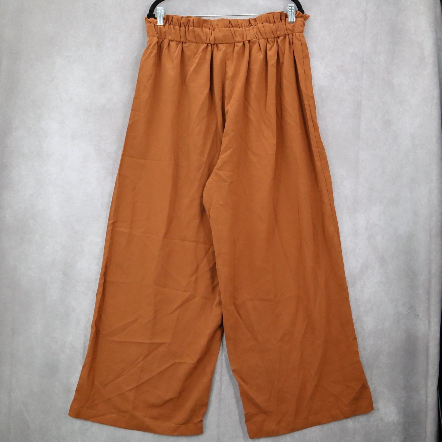 Yellow Ruffle Pull On Wide Leg Straight Belt Boho Comfy Trouser Pants Plus 3XL