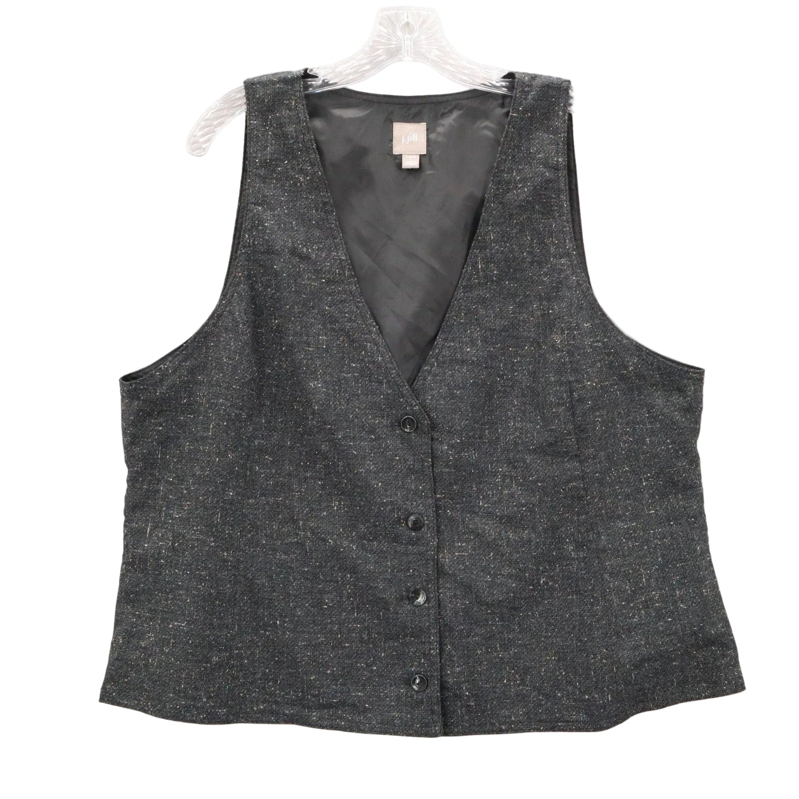 J Jill Gray 4 Button Heather Straight Waistcoat Tuxedo Formal Suit Vest L 44R