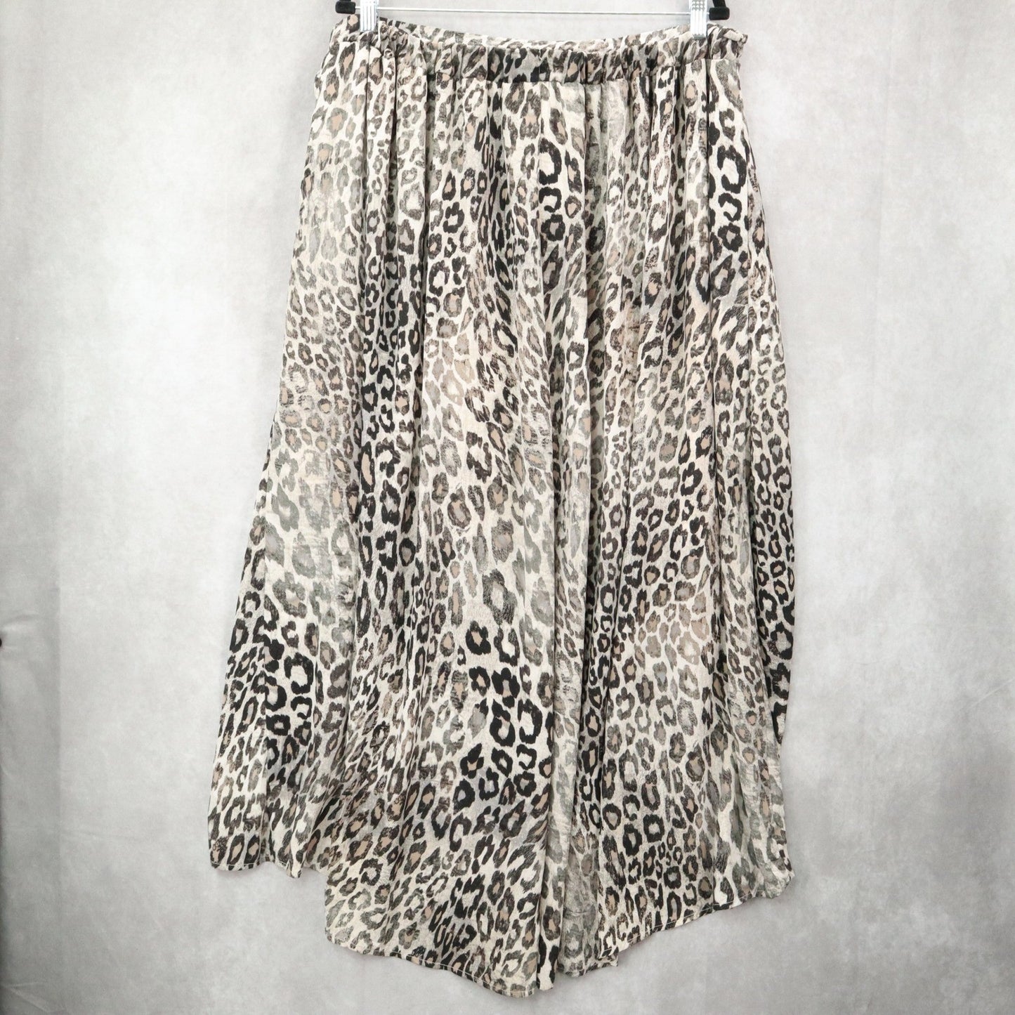 Bobeau Gray Animal Print Maxi Wrap High Low Romantic Chic Flare Skirt Plus 3X