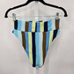 Aerie High Cut Cheeky Bikini Bottom Blue Stripes Size Medium