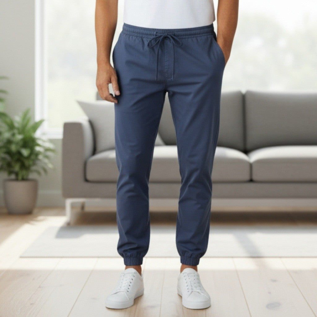 Old Navy Blue Jogger Pull On Elastic Trouser Cargo Cotton Tapered Mens Pants XL