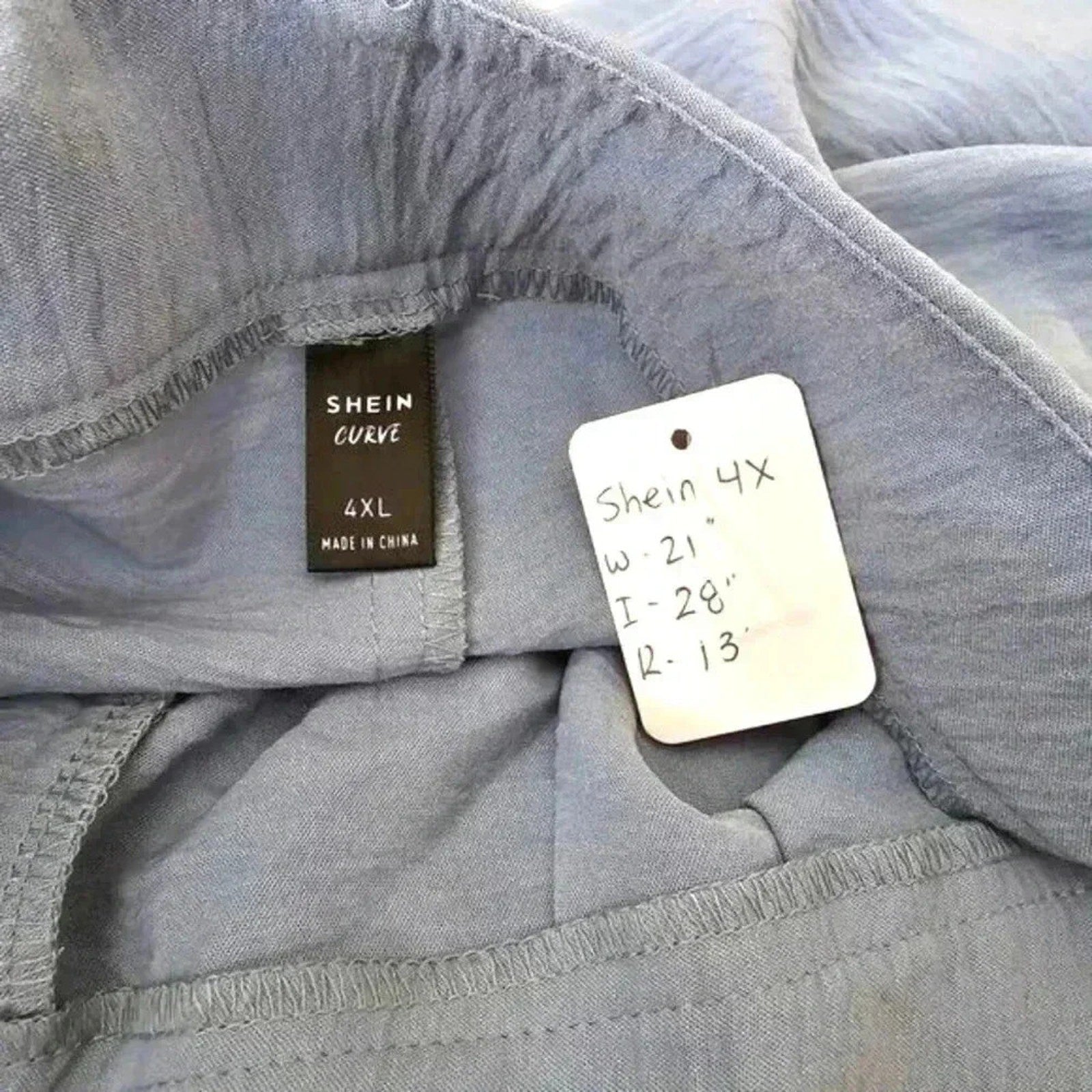 Shein Blue Wide Leg Dress Pants Executive Business Casual Bottoms Size 4XL