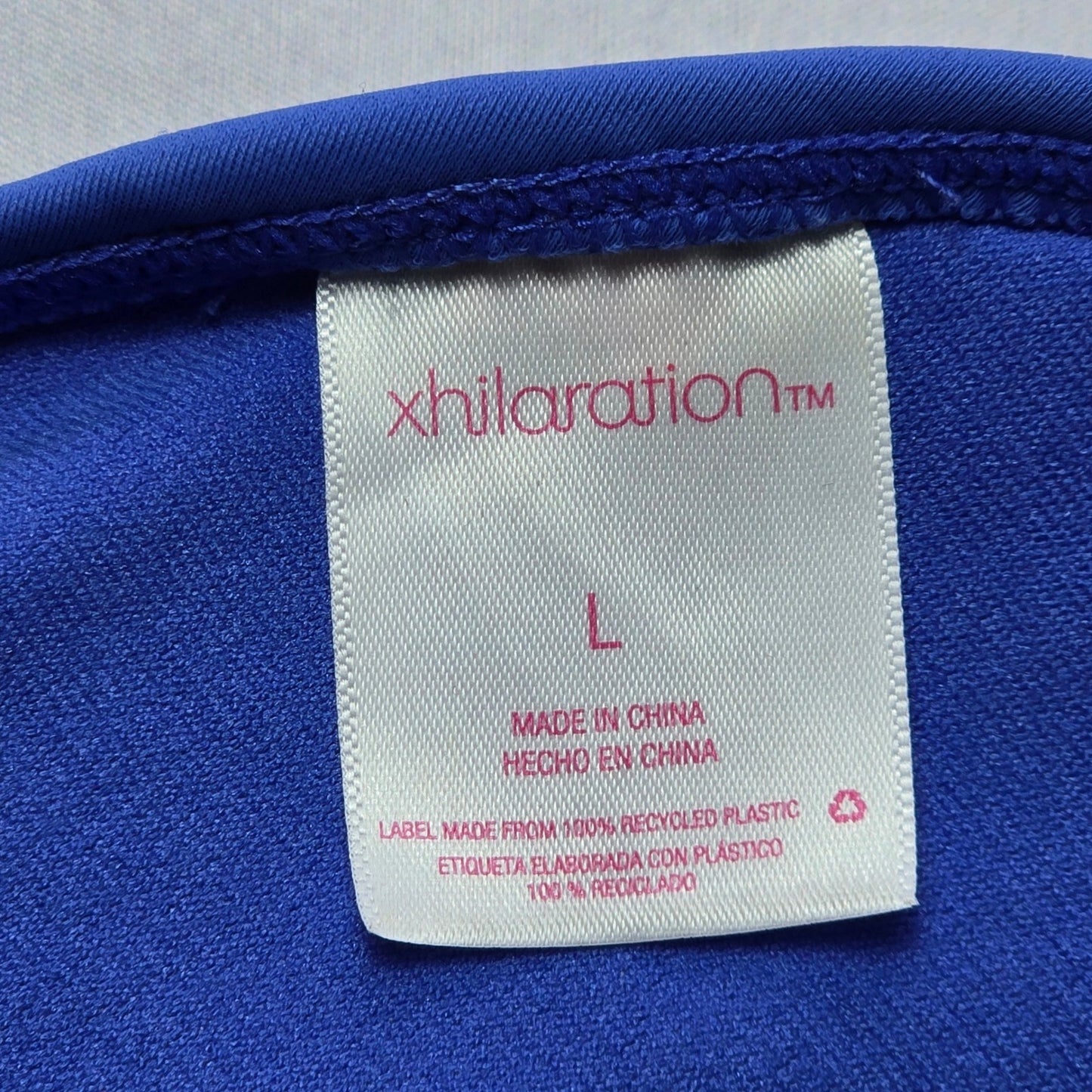 Xhilaration Blue Crochet Padded Crisscross Tie Swim Bra Beach Bikini Top L Large