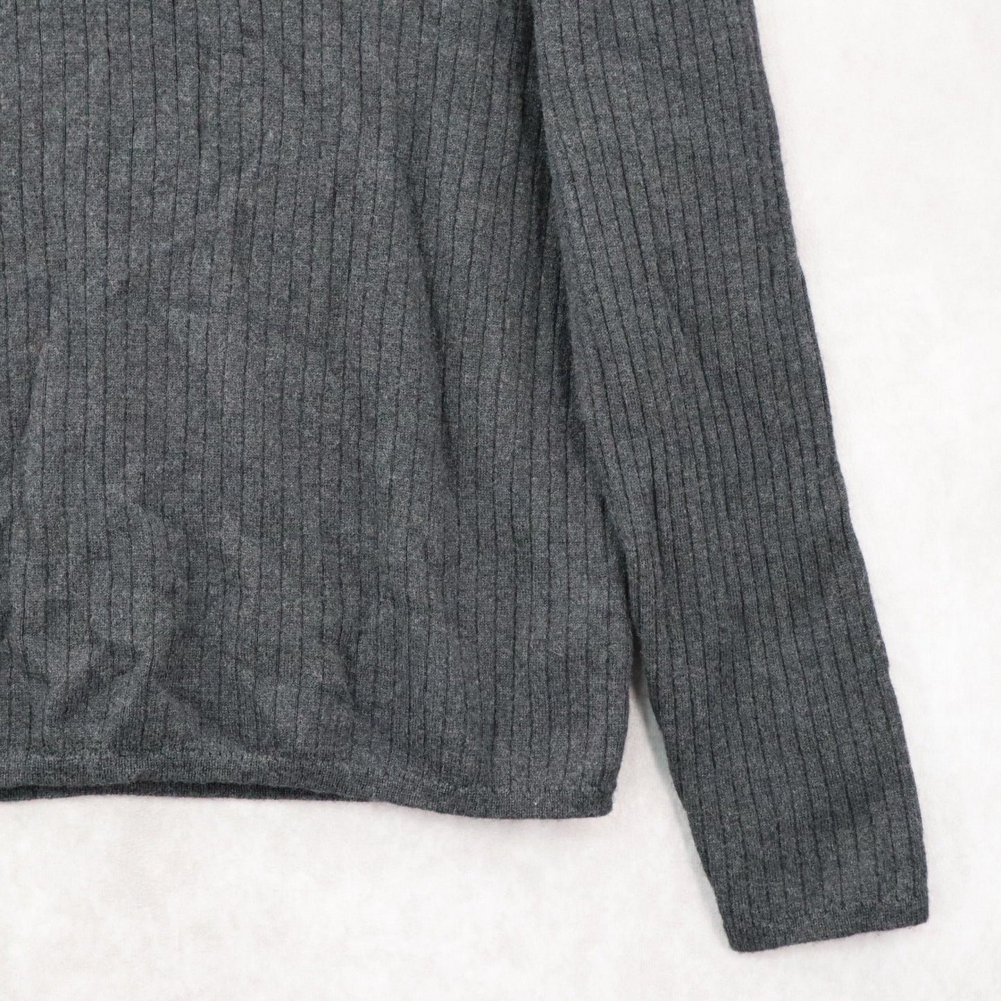 J Ferrar Gray Ribbed Turtleneck Sweater Knit Pullover Classic Minimalist Medium