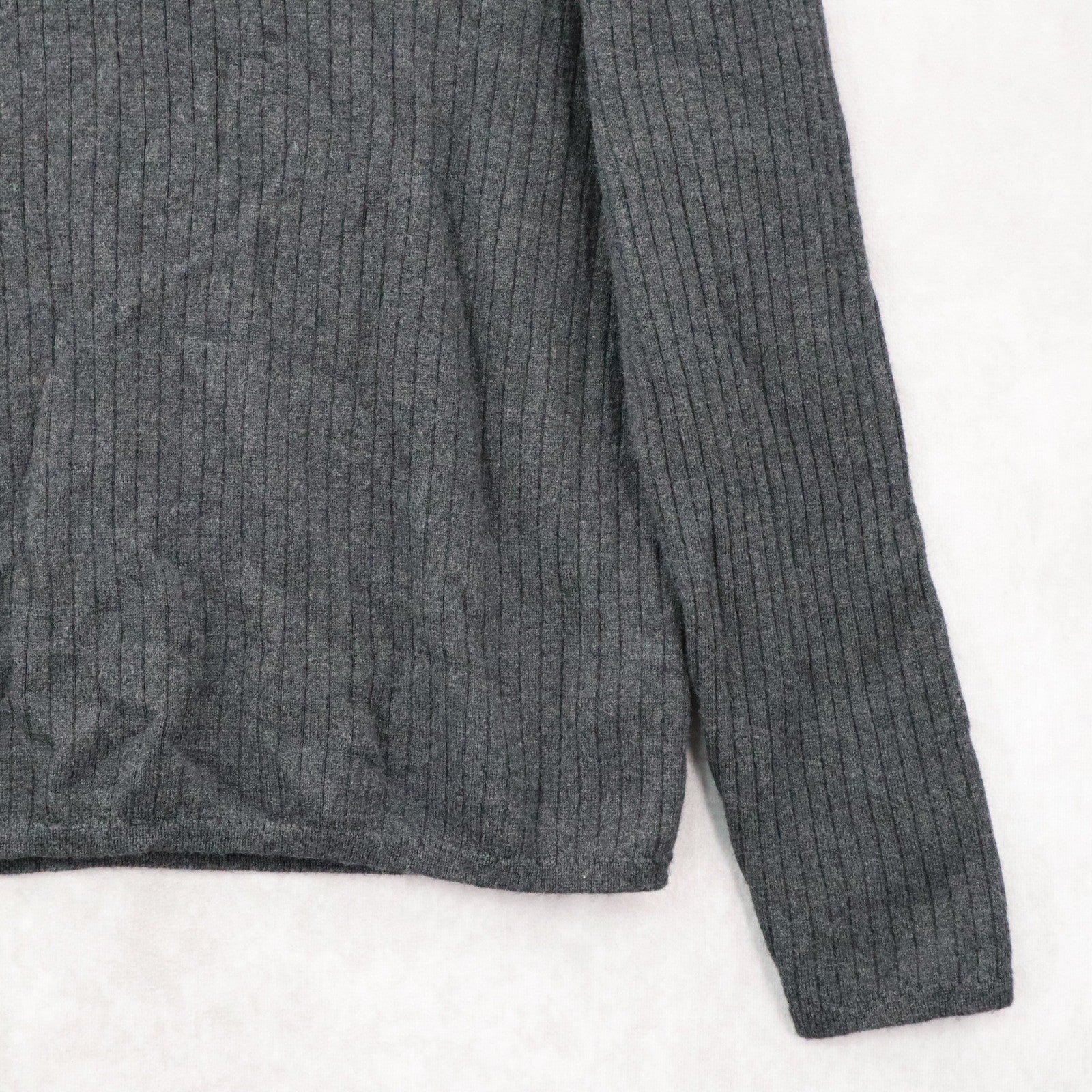 J Ferrar Gray Ribbed Turtleneck Sweater Knit Pullover Classic Minimalist Medium