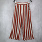 H&M Blown Striped Palazzo Wide Leg Boho Harem Trouser Pull On Pants Small 6