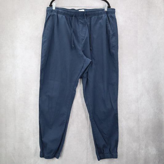 Old Navy Blue Jogger Pull On Elastic Trouser Cargo Cotton Tapered Mens Pants XL