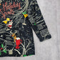 Cactus Bay Black Christmas Holiday Festival Y2K VTG Artsy Print Top Medium